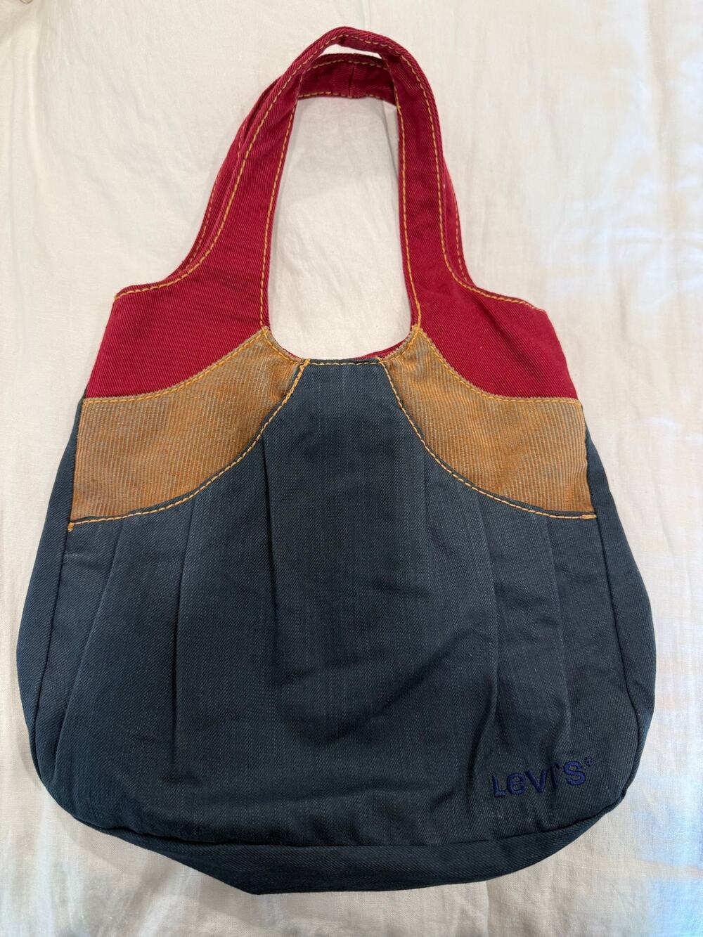 Vintage Levis Tote Bag Women's Multicolor Colorblock Patchwork Shoulder Strap